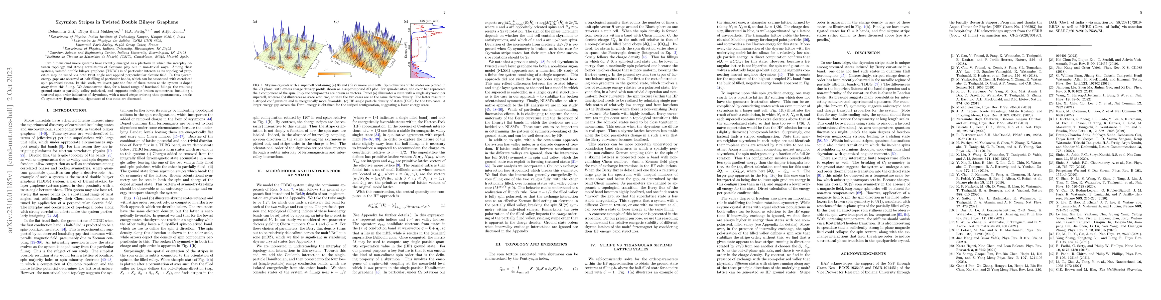 Thumbnail for Skyrmion stripes in twisted double bilayer graphene