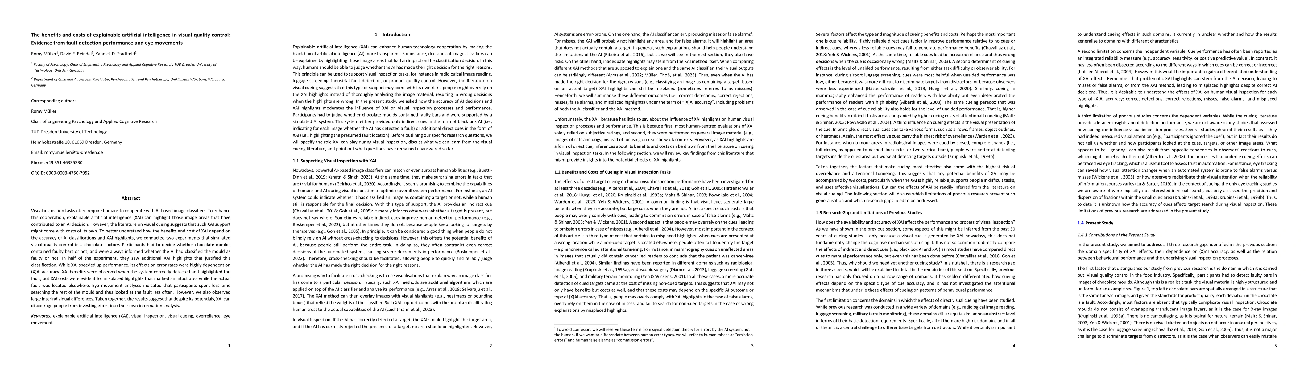 Thumbnail for The benefits and costs of explainable artificial intelligence in visual
  quality control: Evidence from fault detection performance and eye movements