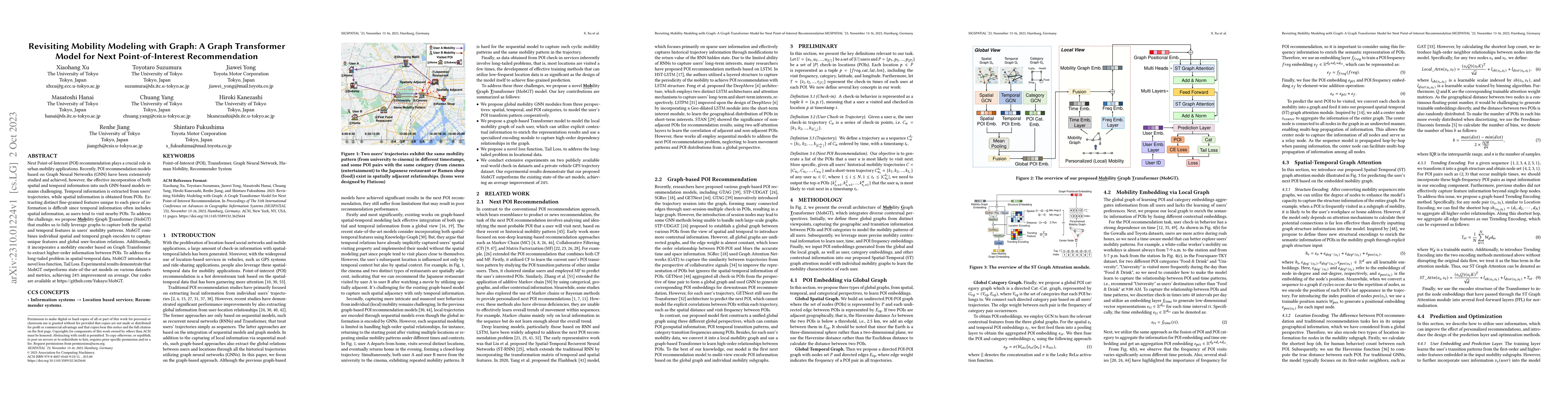 Thumbnail for Revisiting Mobility Modeling with Graph: A Graph Transformer Model for
  Next Point-of-Interest Recommendation