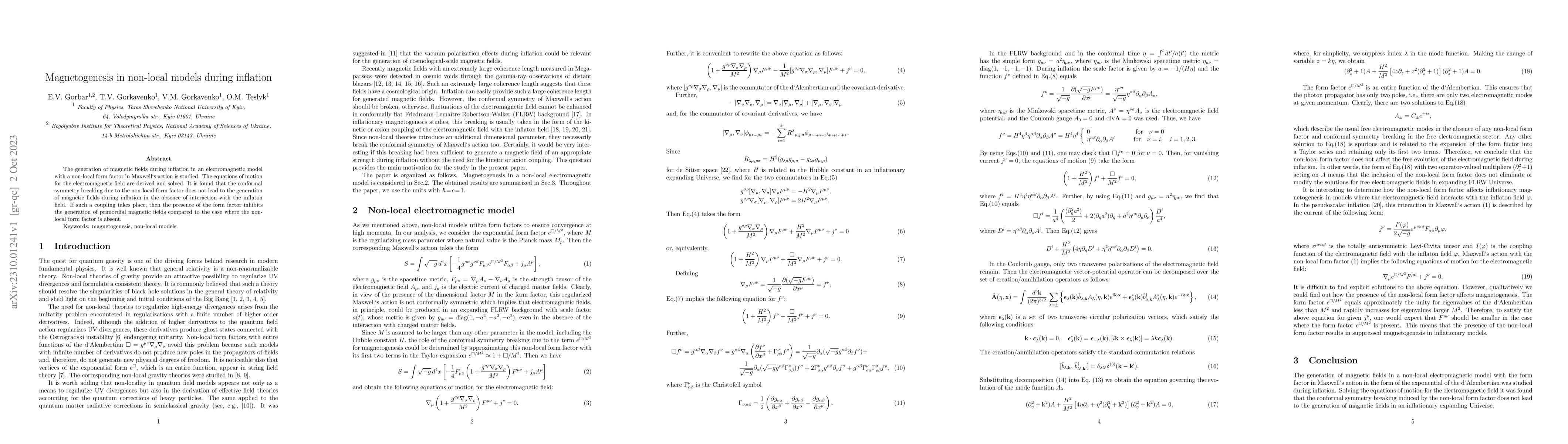 Thumbnail for Magnetogenesis in non-local models during inflation