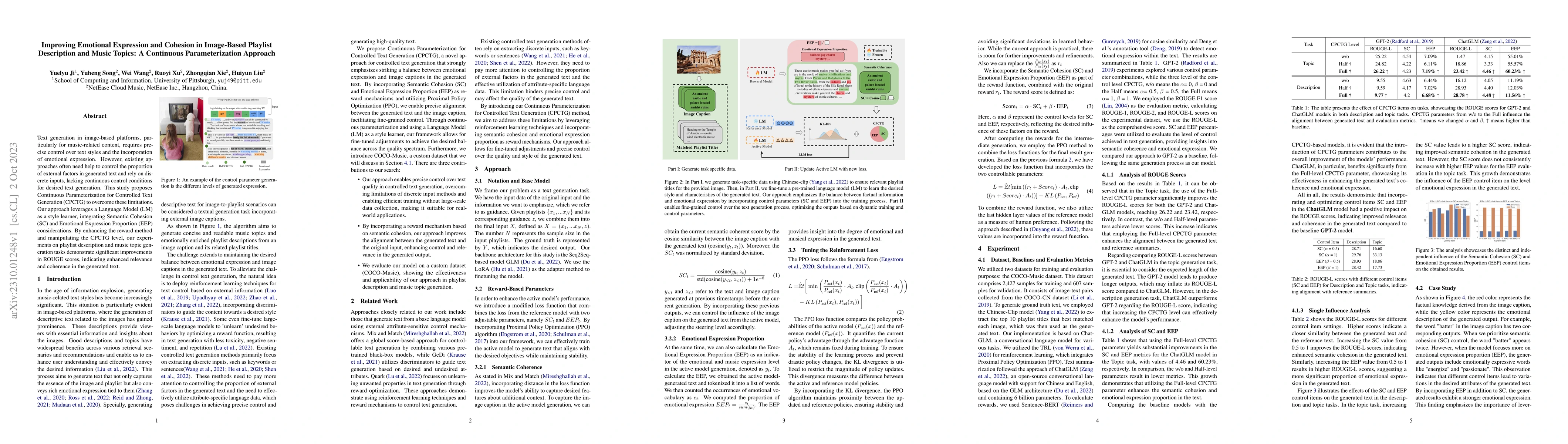 Thumbnail for Improving Emotional Expression and Cohesion in Image-Based Playlist
  Description and Music Topics: A Continuous Parameterization Approach