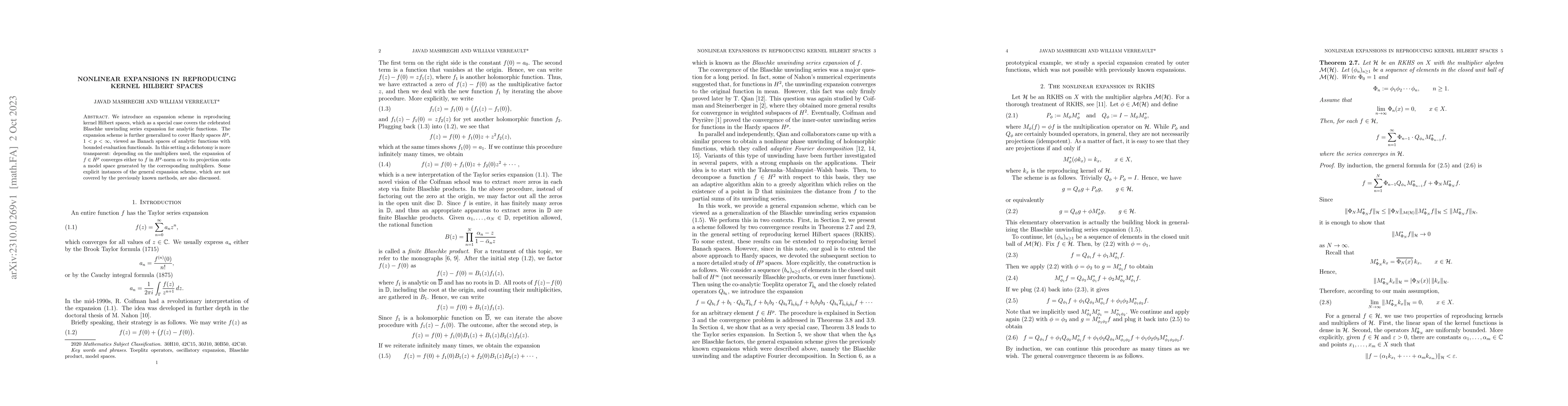 Thumbnail for Nonlinear expansions in reproducing kernel Hilbert spaces