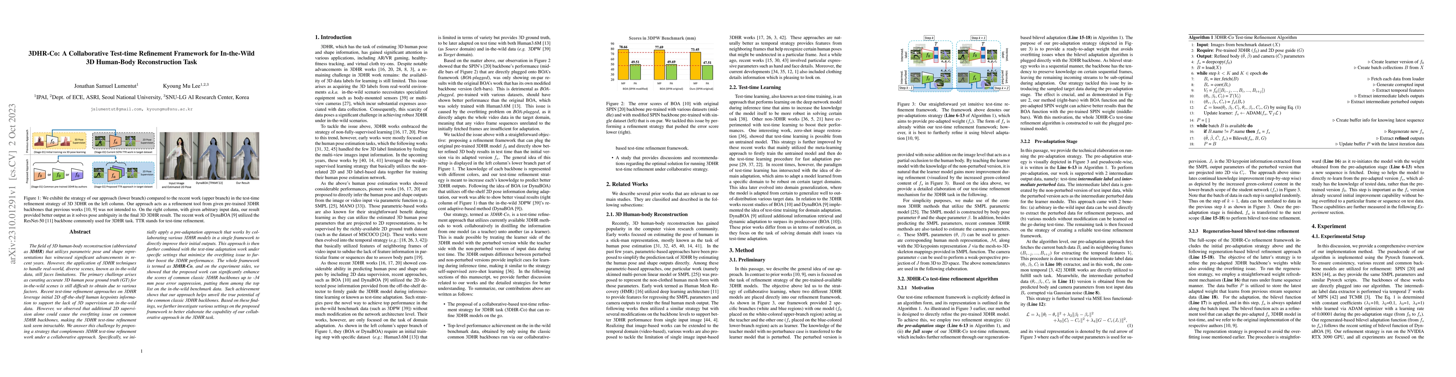 Thumbnail for 3DHR-Co: A Collaborative Test-time Refinement Framework for In-the-Wild
  3D Human-Body Reconstruction Task