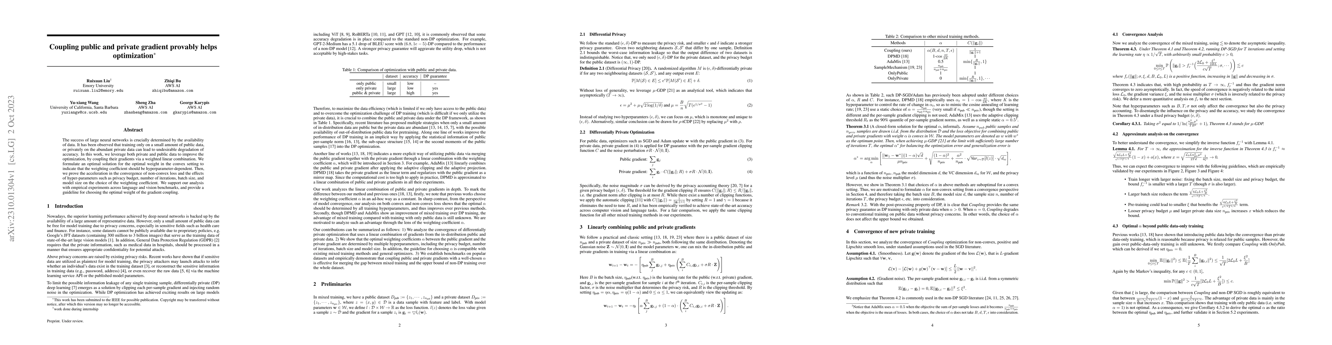 Thumbnail for Coupling public and private gradient provably helps optimization