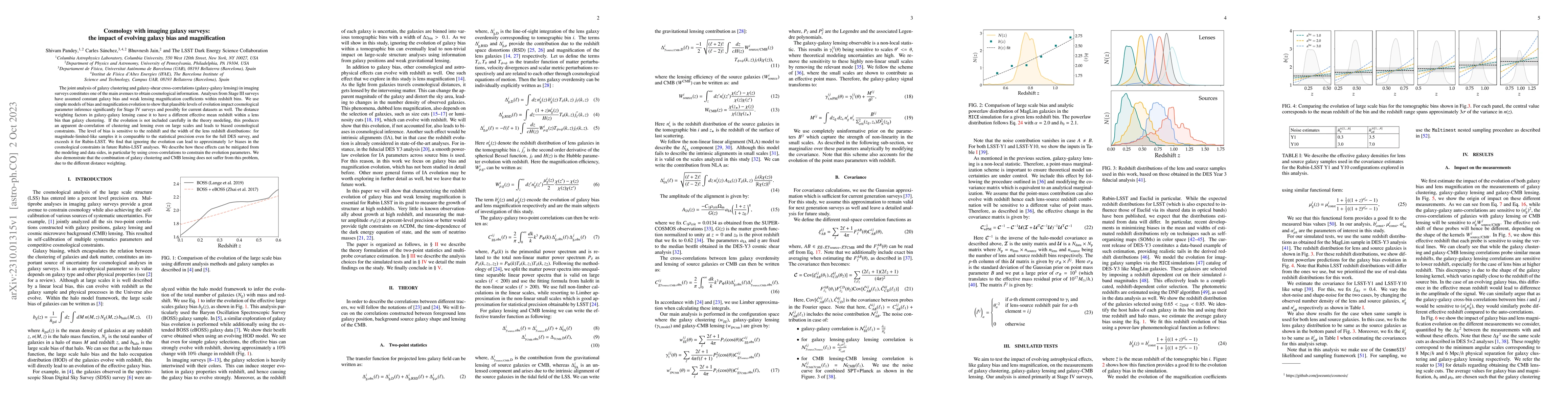 Thumbnail for Cosmology with imaging galaxy surveys: the impact of evolving galaxy
  bias and magnification