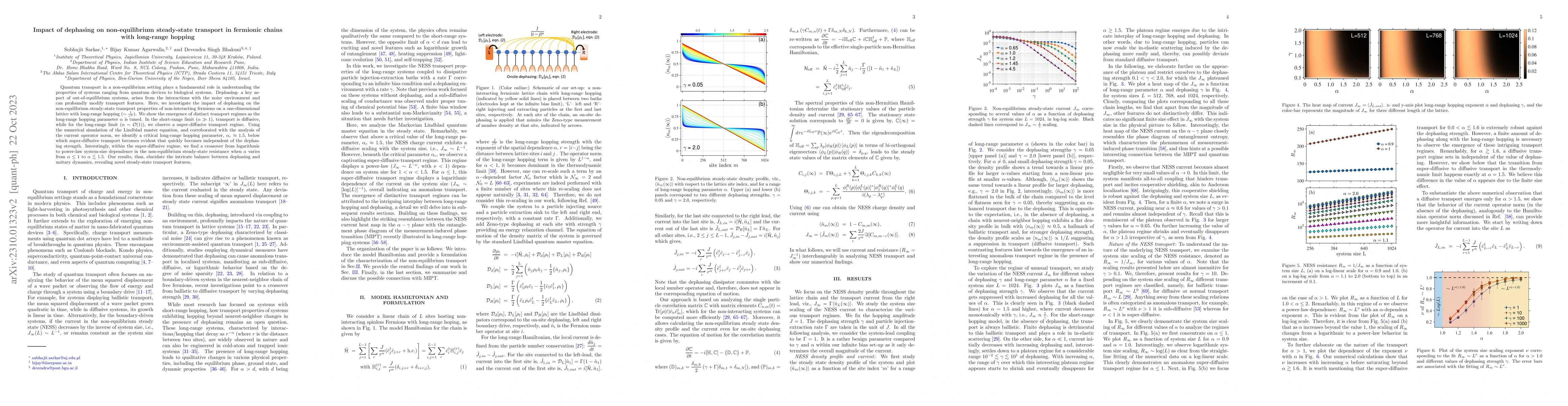 Thumbnail for Impact of dephasing on non-equilibrium steady-state transport in
  fermionic chains with long-range hopping