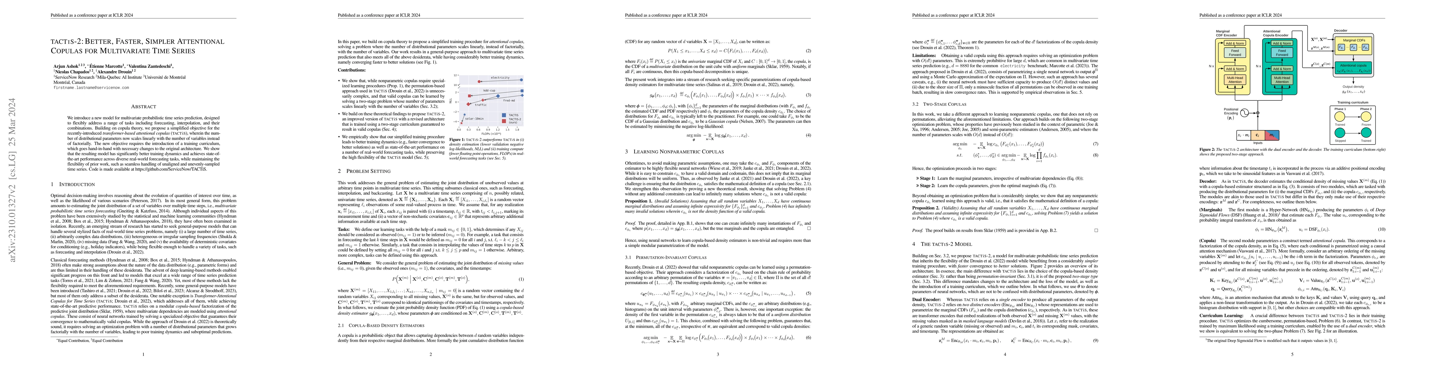 Thumbnail for TACTiS-2: Better, Faster, Simpler Attentional Copulas for Multivariate
  Time Series