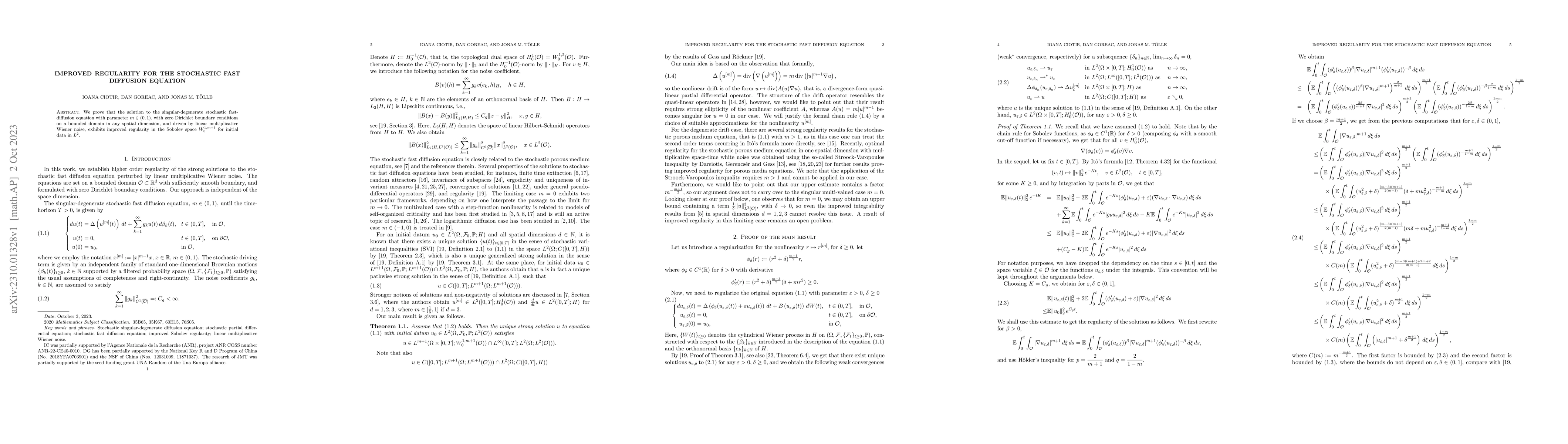 Thumbnail for Improved regularity for the stochastic fast diffusion equation