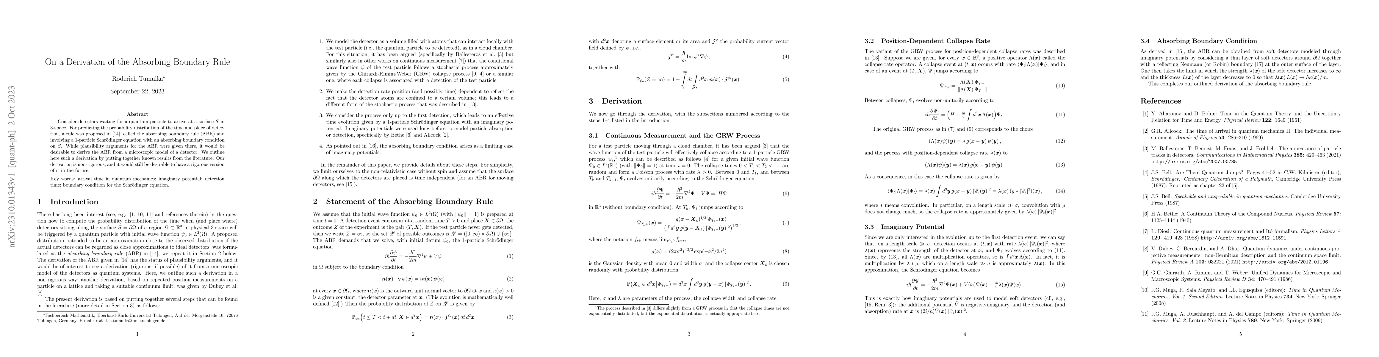 Thumbnail for On a Derivation of the Absorbing Boundary Rule