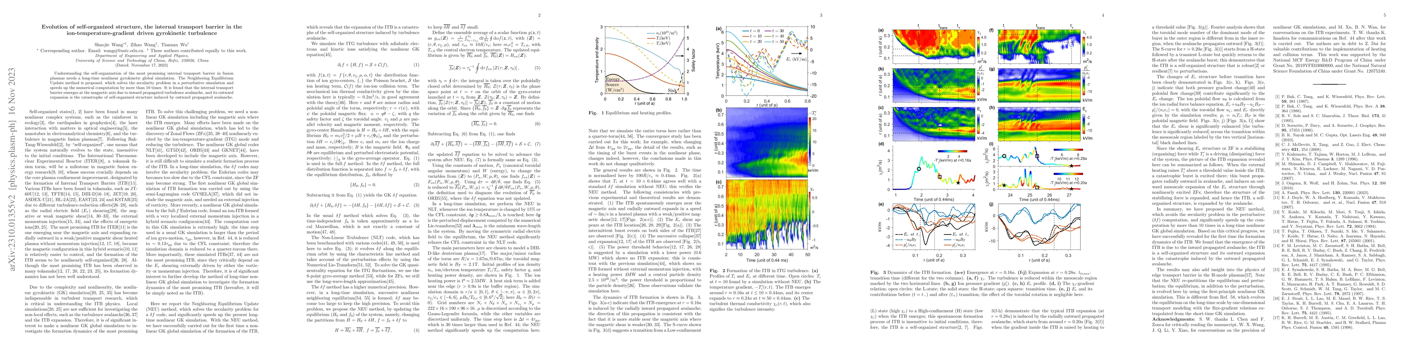 Thumbnail for Evolution of self-organized structure, the internal transport barrier in
  the ion-temperature-gradient driven gyrokinetic turbulence