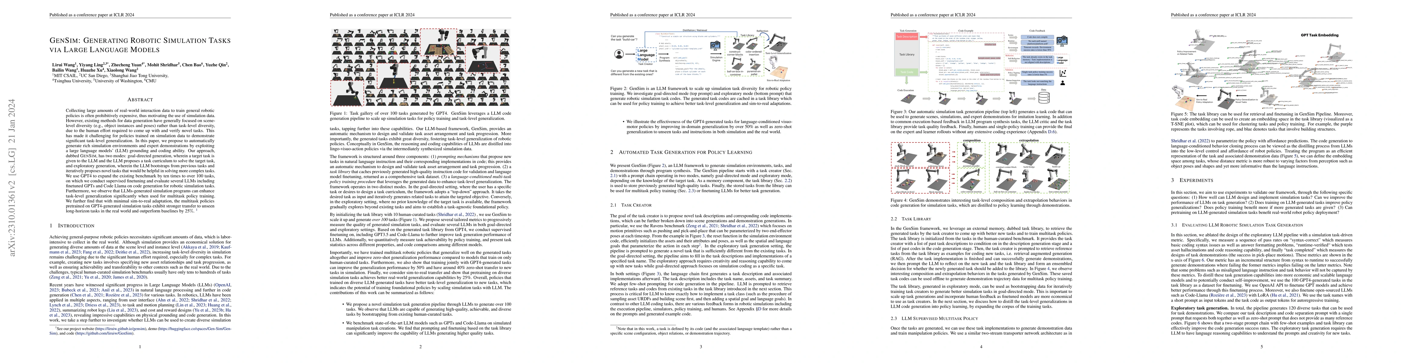 Thumbnail for GenSim: Generating Robotic Simulation Tasks via Large Language Models