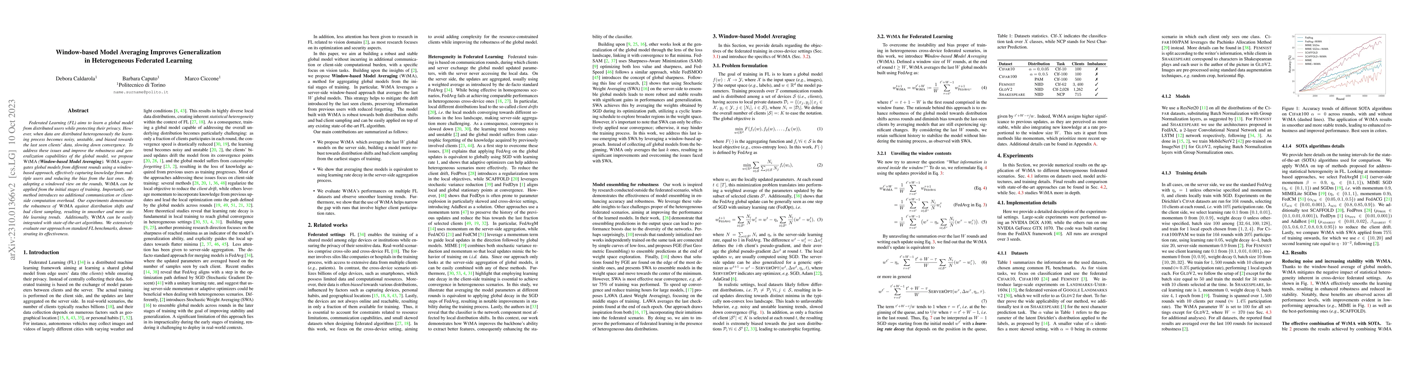 Thumbnail for Window-based Model Averaging Improves Generalization in Heterogeneous
  Federated Learning