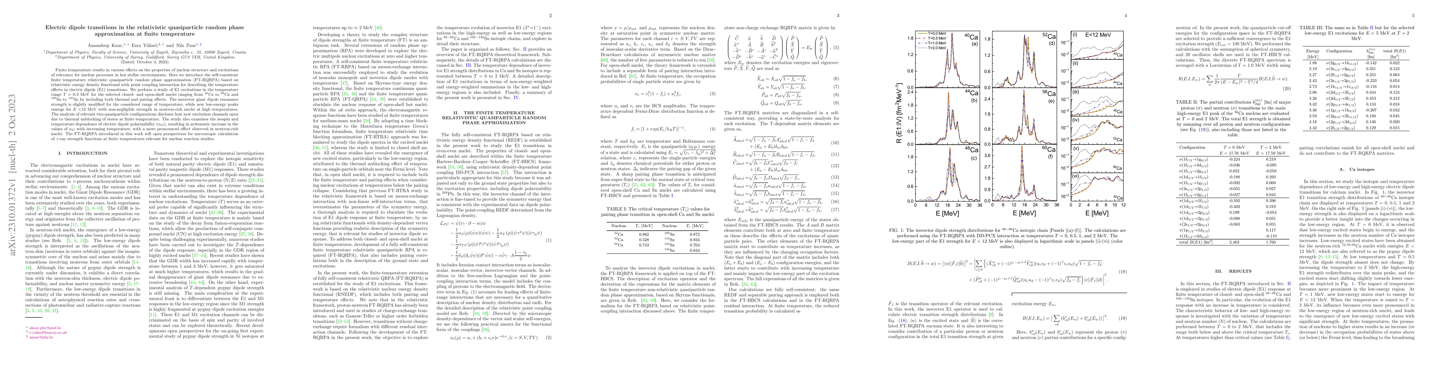 Thumbnail for Electric dipole transitions in the relativistic quasiparticle random
  phase approximation at finite temperature
