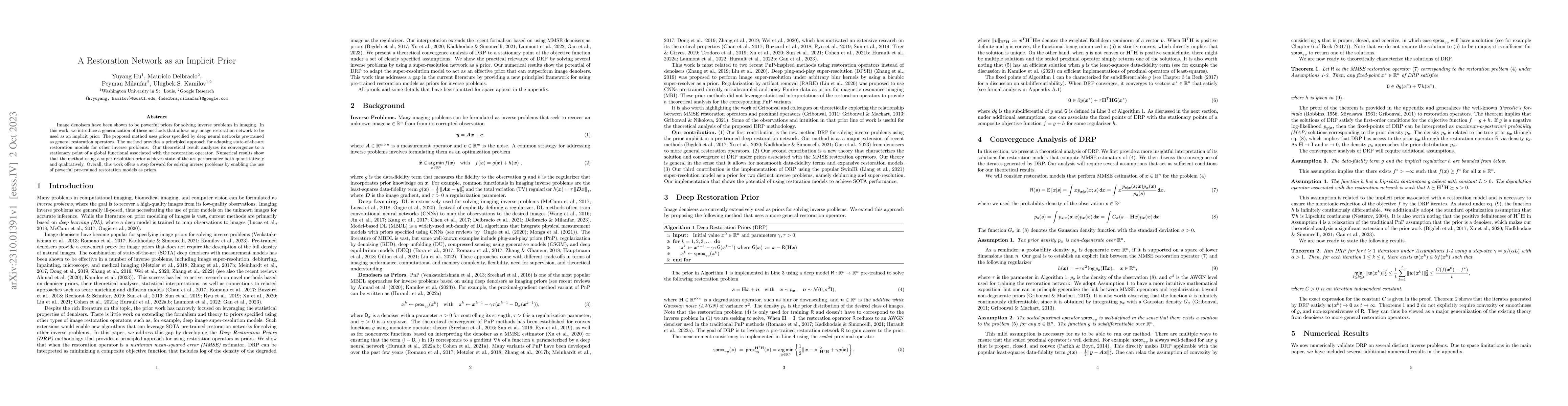 Thumbnail for A Restoration Network as an Implicit Prior