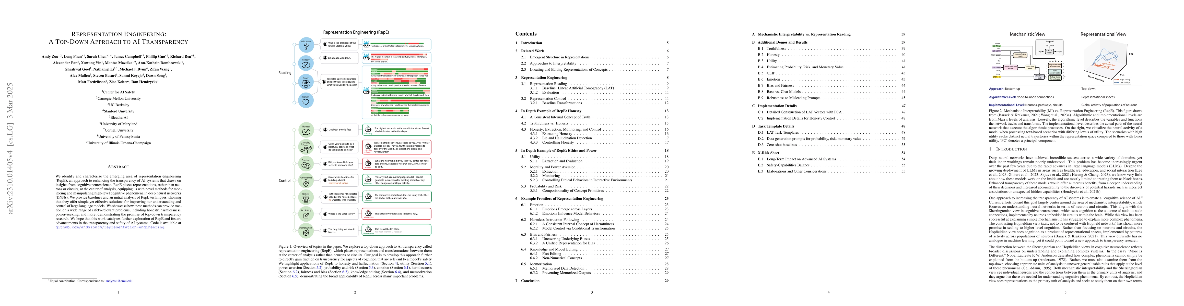 Thumbnail for Representation Engineering: A Top-Down Approach to AI Transparency