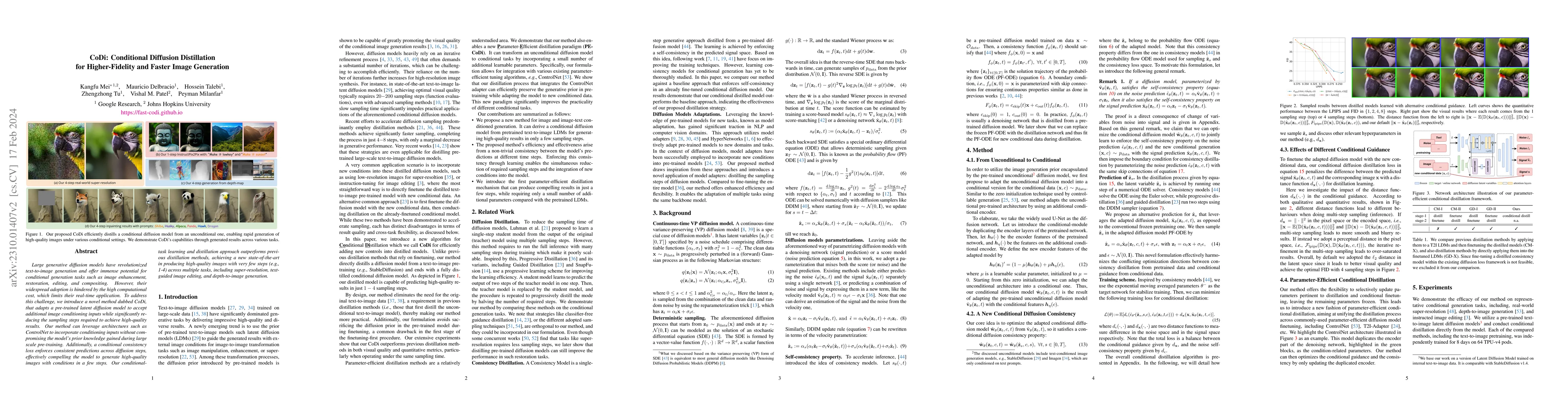 Thumbnail for CoDi: Conditional Diffusion Distillation for Higher-Fidelity and Faster
  Image Generation