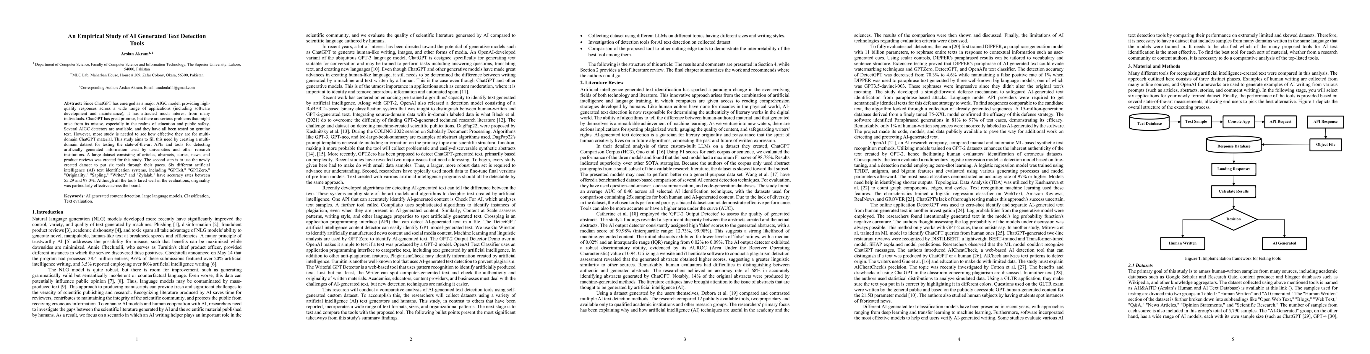 Thumbnail for An Empirical Study of AI Generated Text Detection Tools