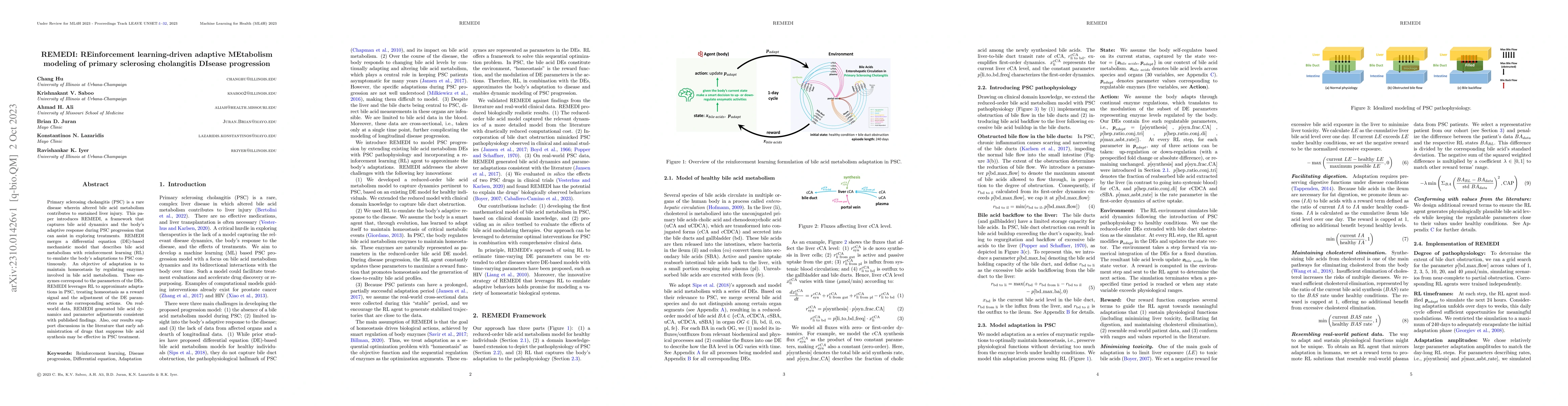 Thumbnail for REMEDI: REinforcement learning-driven adaptive MEtabolism modeling of
  primary sclerosing cholangitis DIsease progression