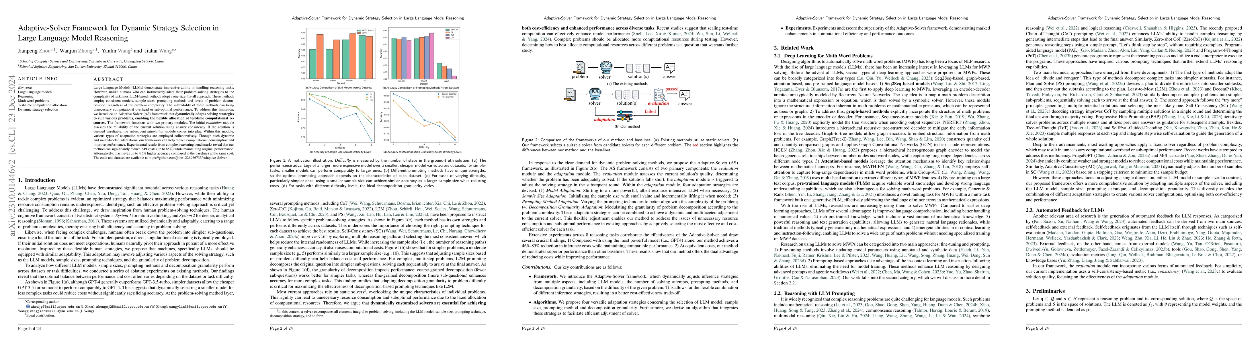 Thumbnail for Adaptive-Solver Framework for Dynamic Strategy Selection in Large
  Language Model Reasoning