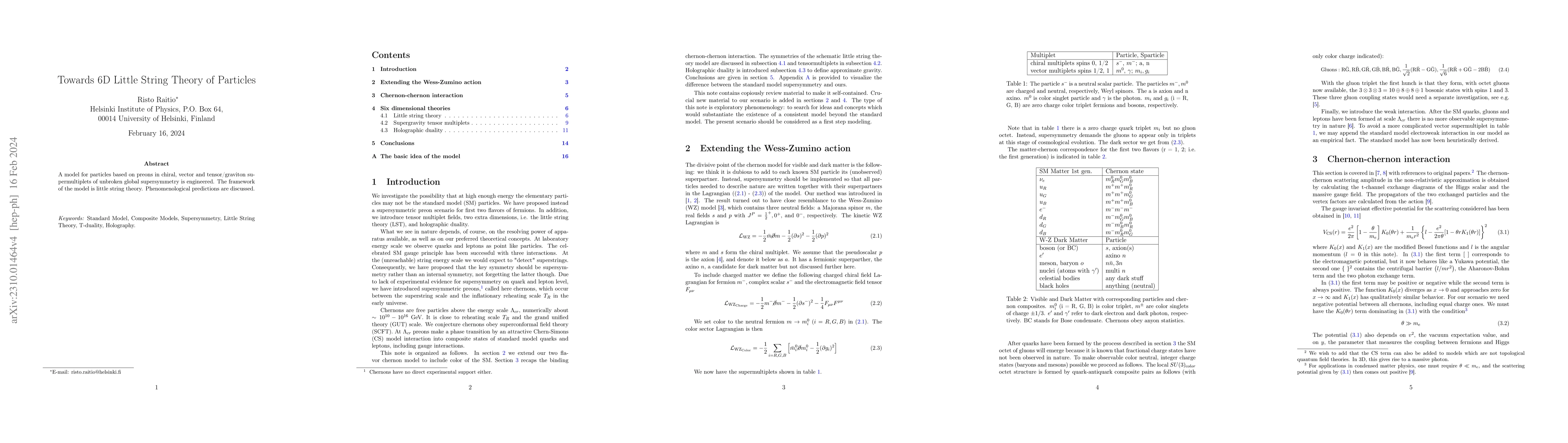 Thumbnail for Towards 6D Little String Theory of Particles