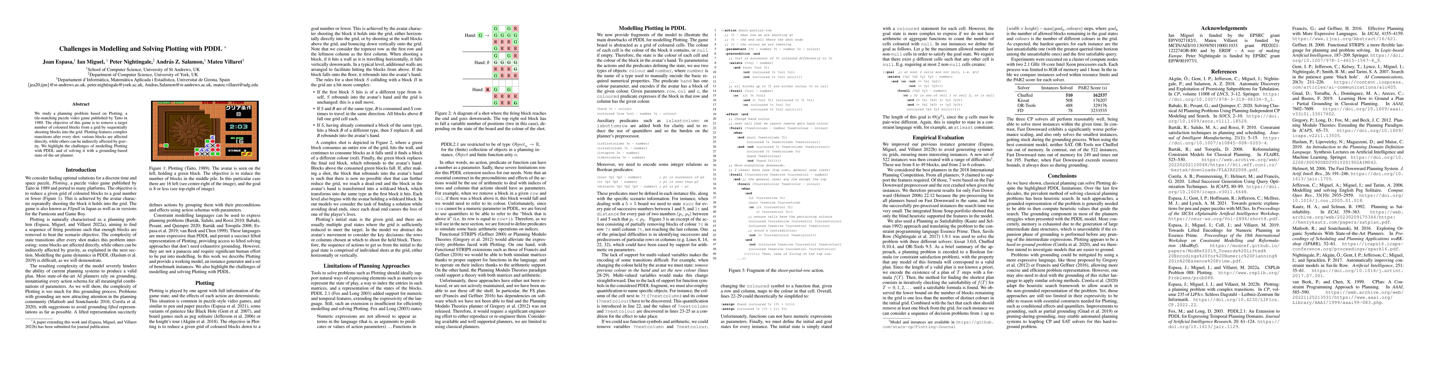 Thumbnail for Challenges in Modelling and Solving Plotting with PDDL