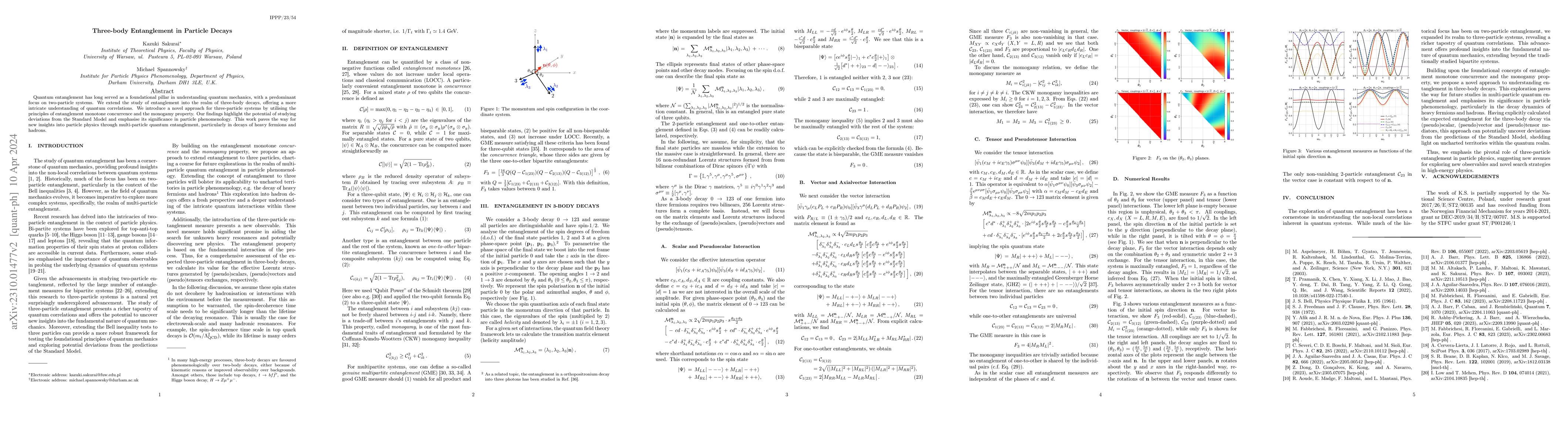 Thumbnail for Three-body Entanglement in Particle Decays