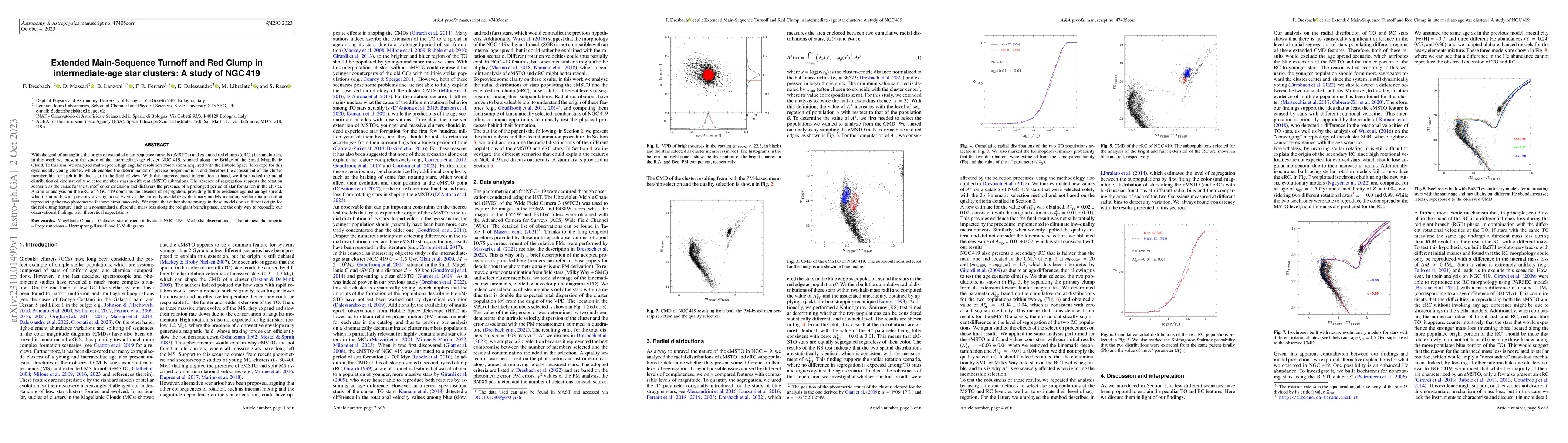Thumbnail for Extended Main-Sequence Turnoff and Red Clump in intermediate-age star
  clusters: A study of NGC 419