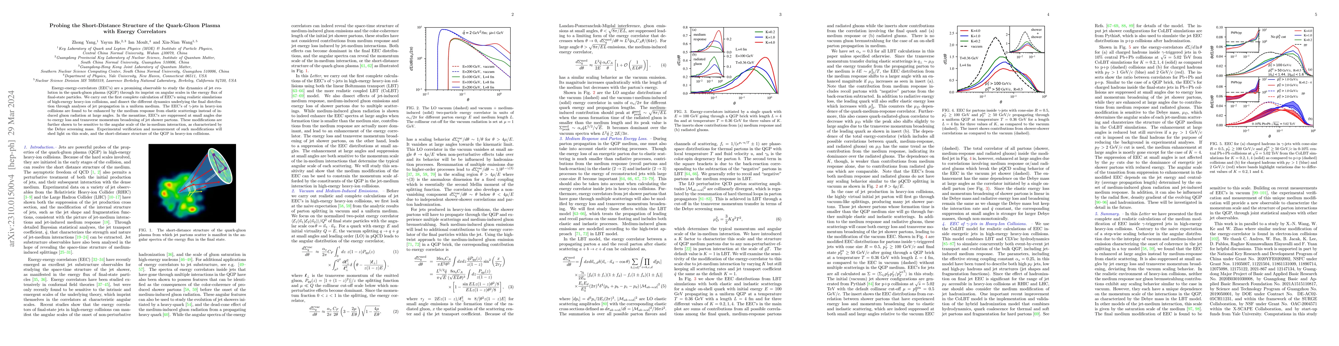 Thumbnail for Probing the Short-Distance Structure of the Quark-Gluon Plasma with
  Energy Correlators