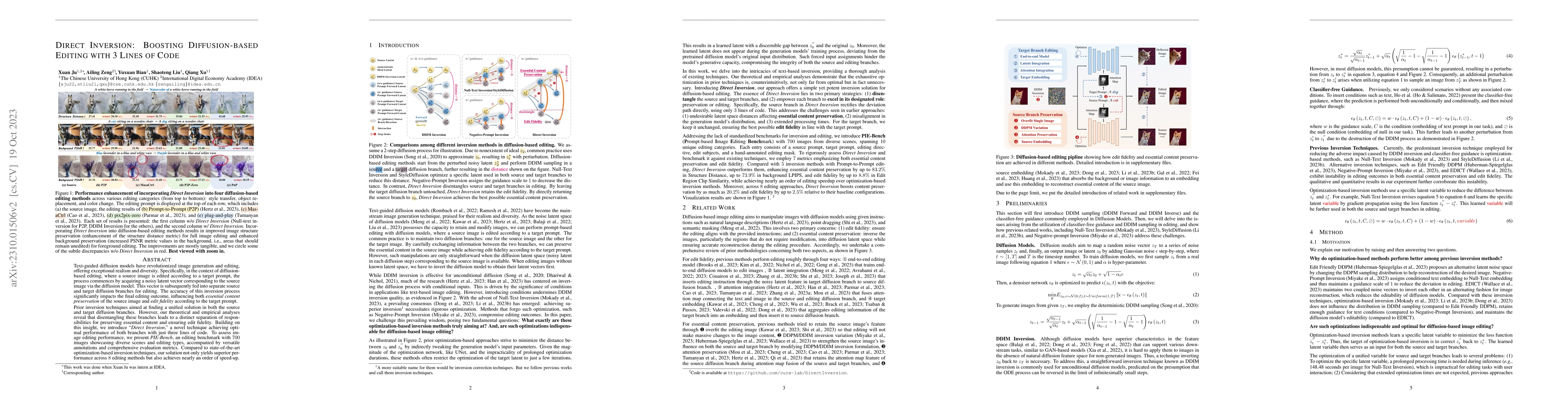 Thumbnail for Direct Inversion: Boosting Diffusion-based Editing with 3 Lines of Code
