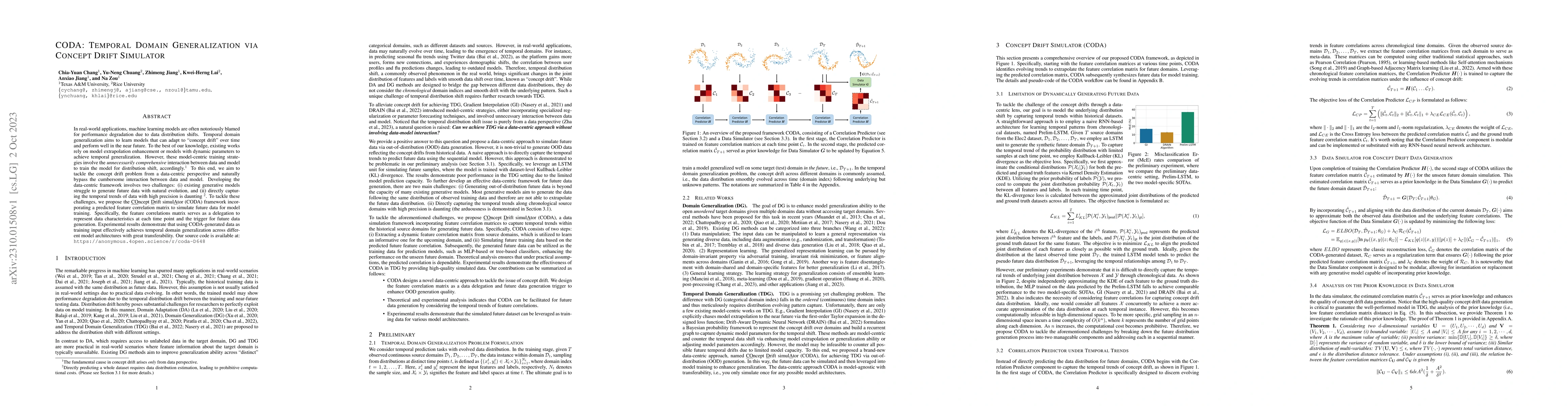Thumbnail for CODA: Temporal Domain Generalization via Concept Drift Simulator