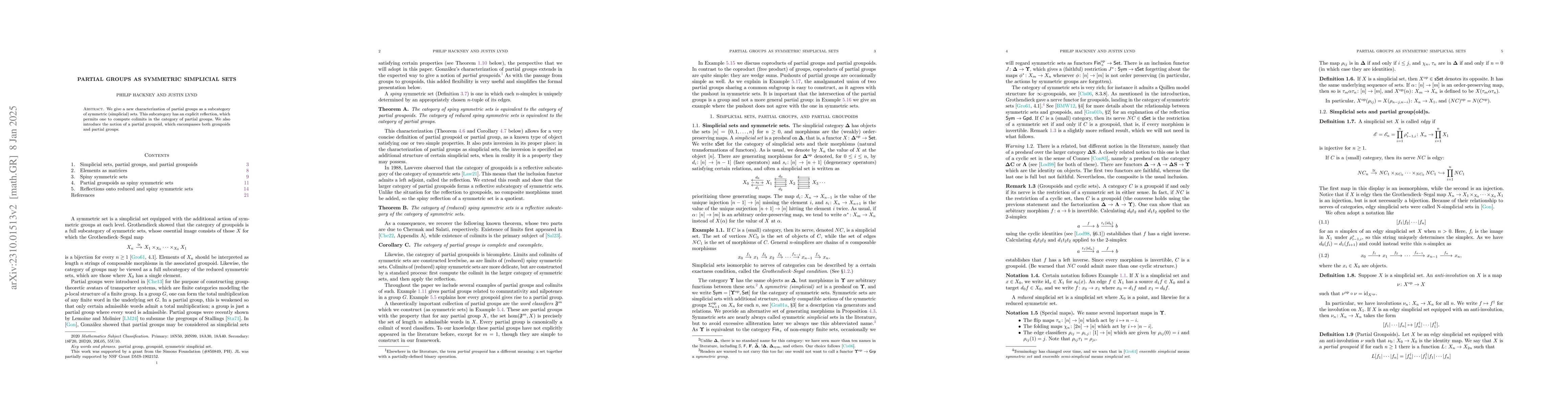 Thumbnail for Partial groups as symmetric simplicial sets