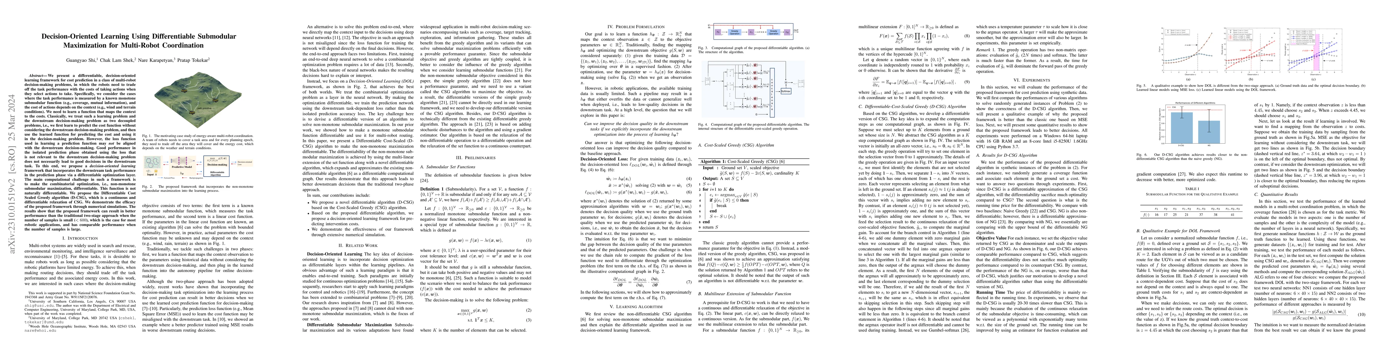 Thumbnail for Decision-Oriented Learning Using Differentiable Submodular Maximization
  for Multi-Robot Coordination