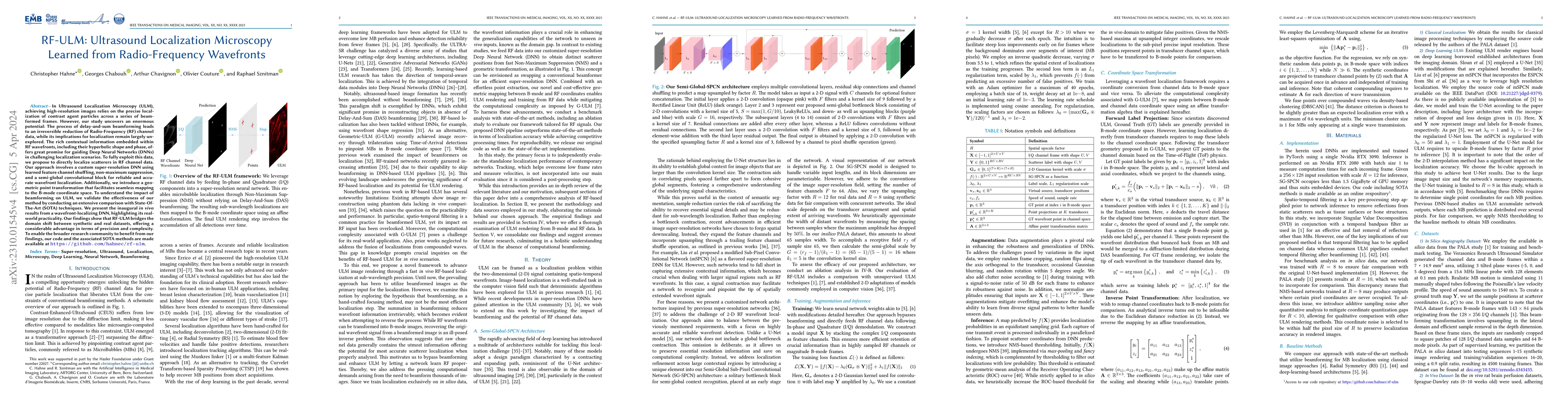 Thumbnail for RF-ULM: Ultrasound Localization Microscopy Learned from Radio-Frequency
  Wavefronts