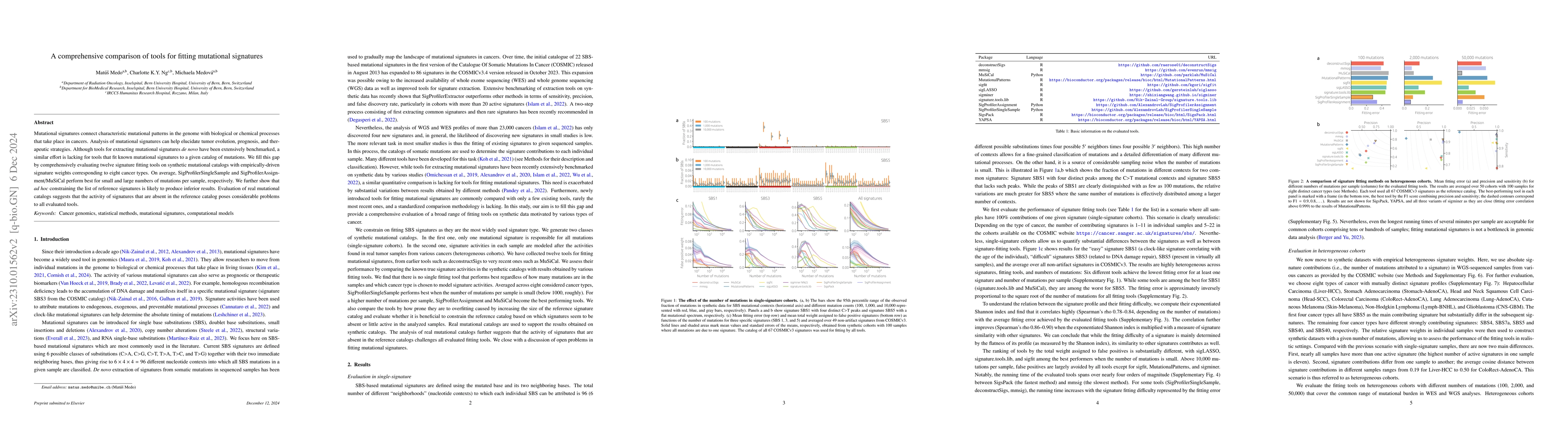 Thumbnail for A comprehensive comparison of tools for fitting mutational signatures