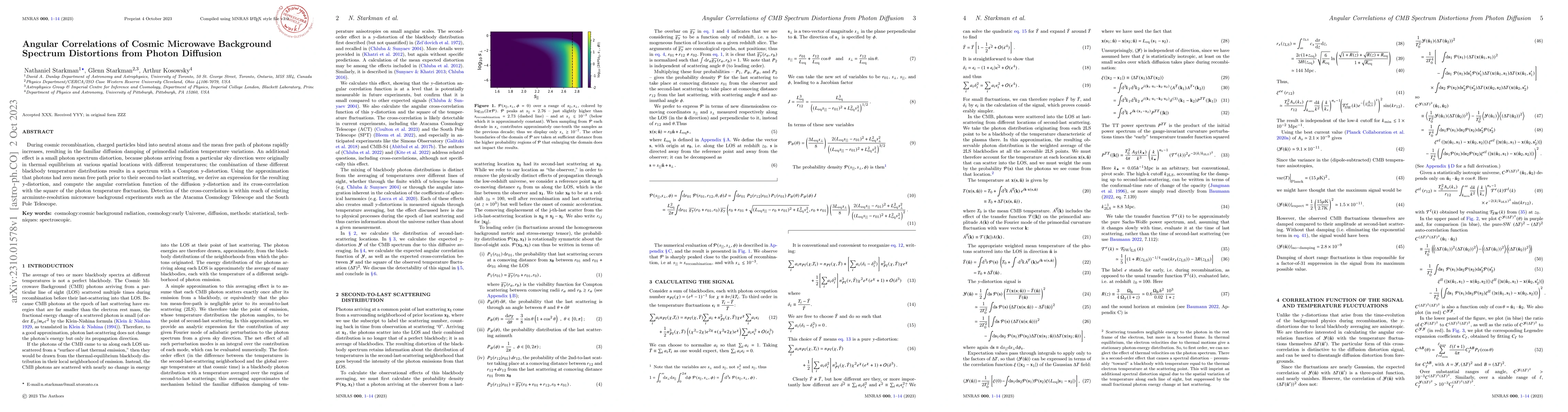 Thumbnail for Angular Correlations of Cosmic Microwave Background Spectrum Distortions
  from Photon Diffusion