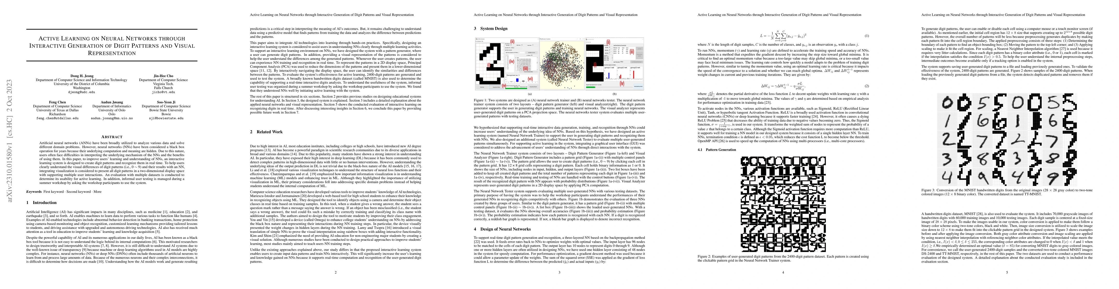 Thumbnail for Active Learning on Neural Networks through Interactive Generation of
  Digit Patterns and Visual Representation