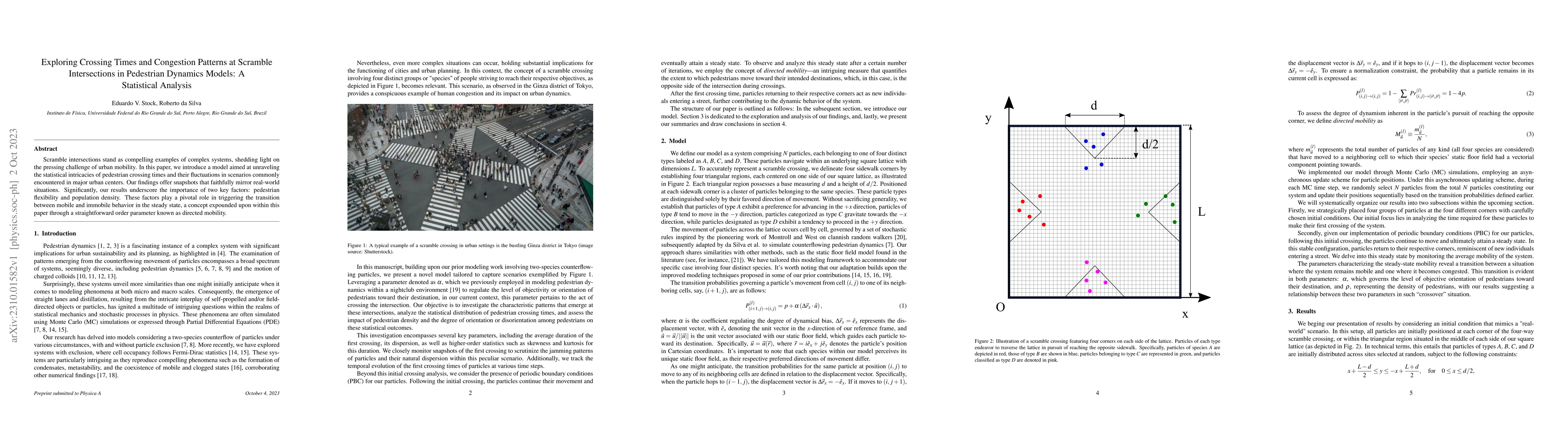 Thumbnail for Exploring Crossing Times and Congestion Patterns at Scramble
  Intersections in Pedestrian Dynamics Models: A Statistical Analysis