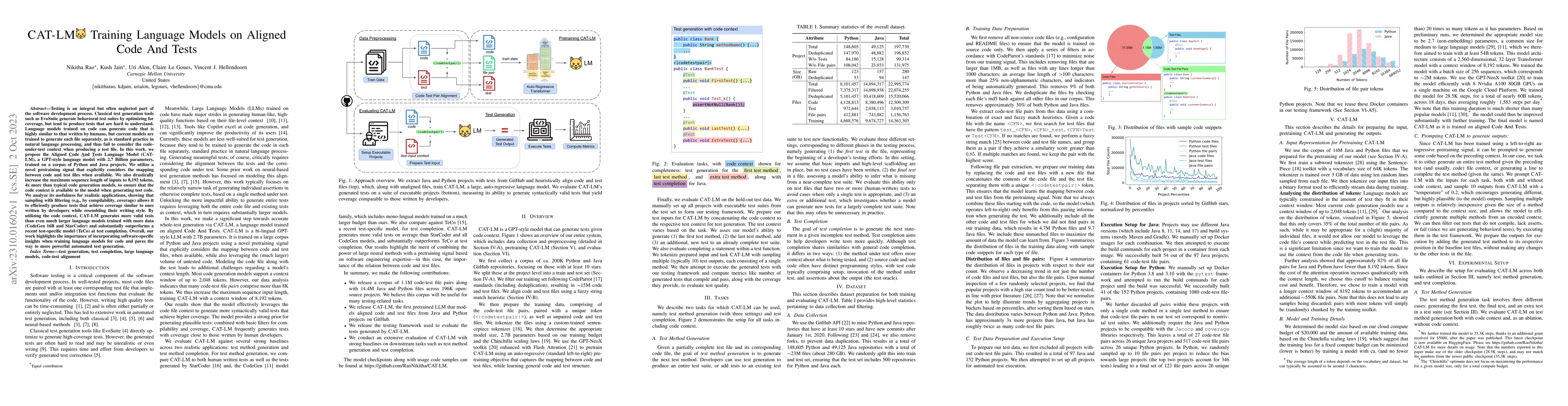 Thumbnail for CAT-LM: Training Language Models on Aligned Code And Tests