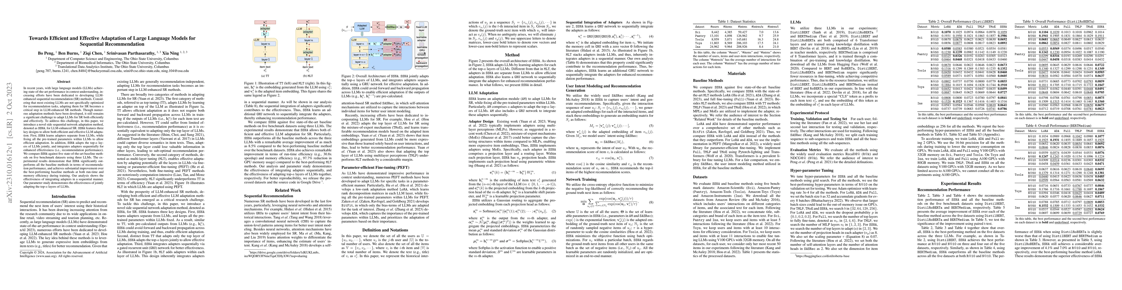 Thumbnail for Towards Efficient and Effective Adaptation of Large Language Models for
  Sequential Recommendation