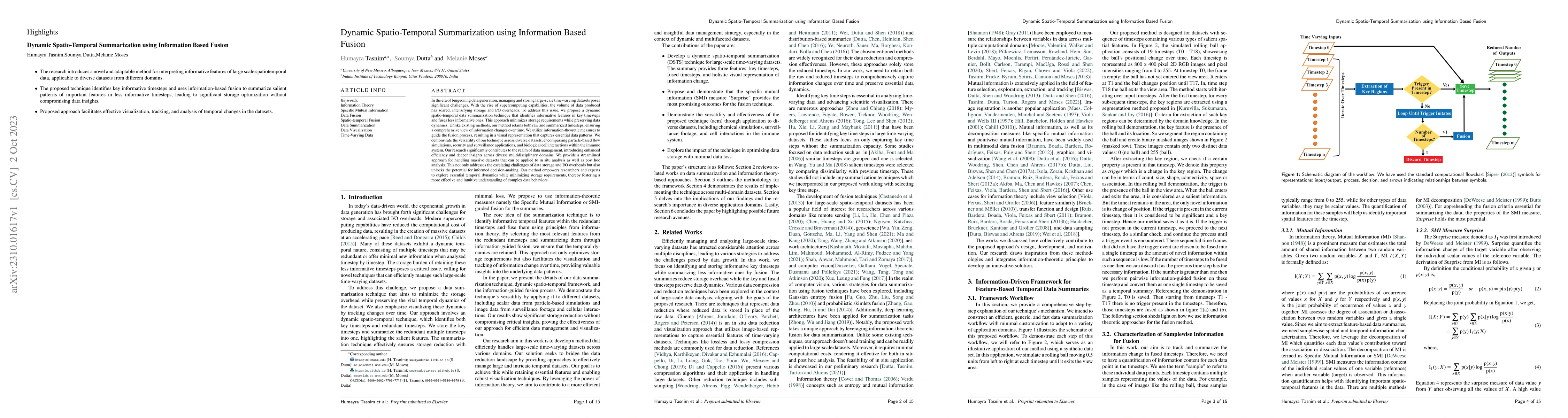 Thumbnail for Dynamic Spatio-Temporal Summarization using Information Based Fusion