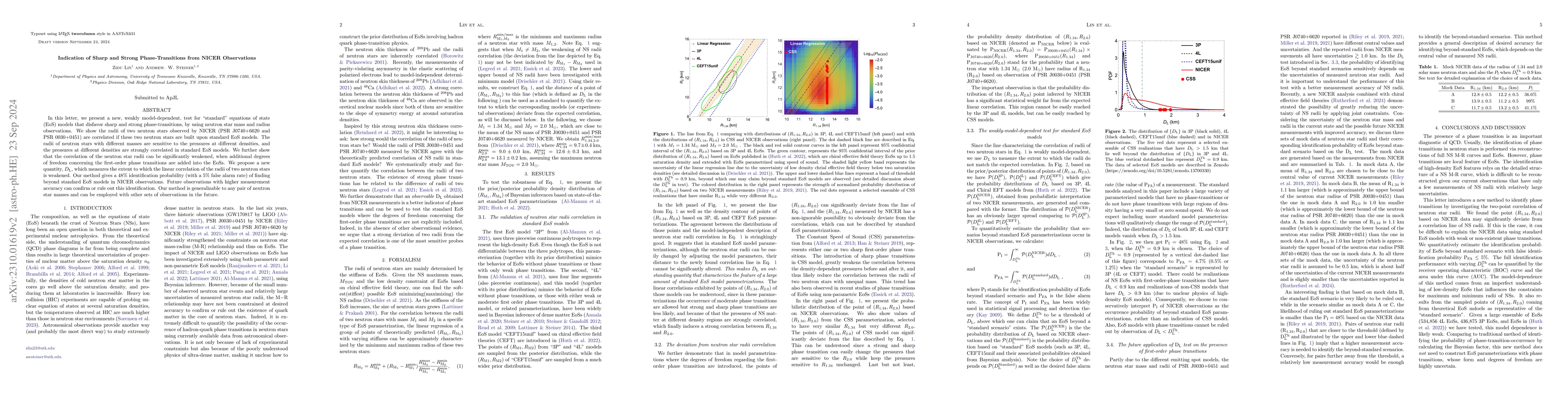 Thumbnail for Indication of Sharp and Strong Phase-Transitions from NICER Observations