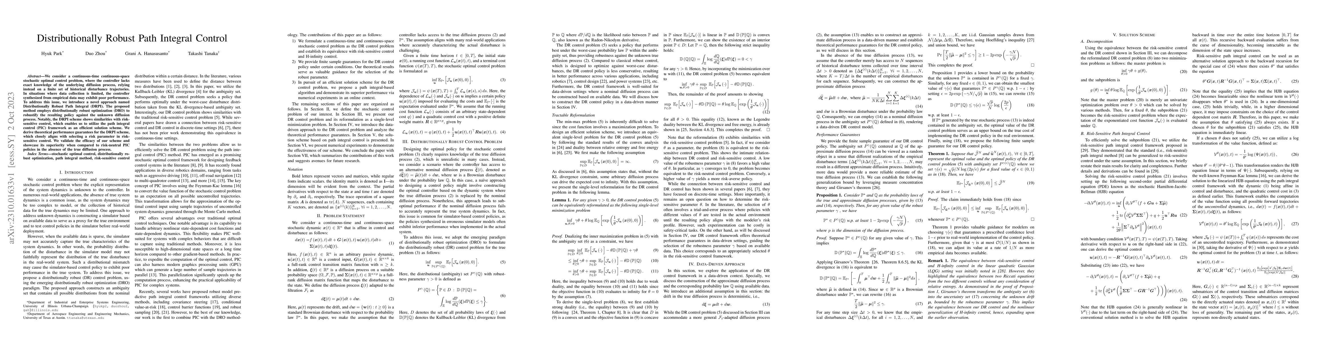 Thumbnail for Distributionally Robust Path Integral Control