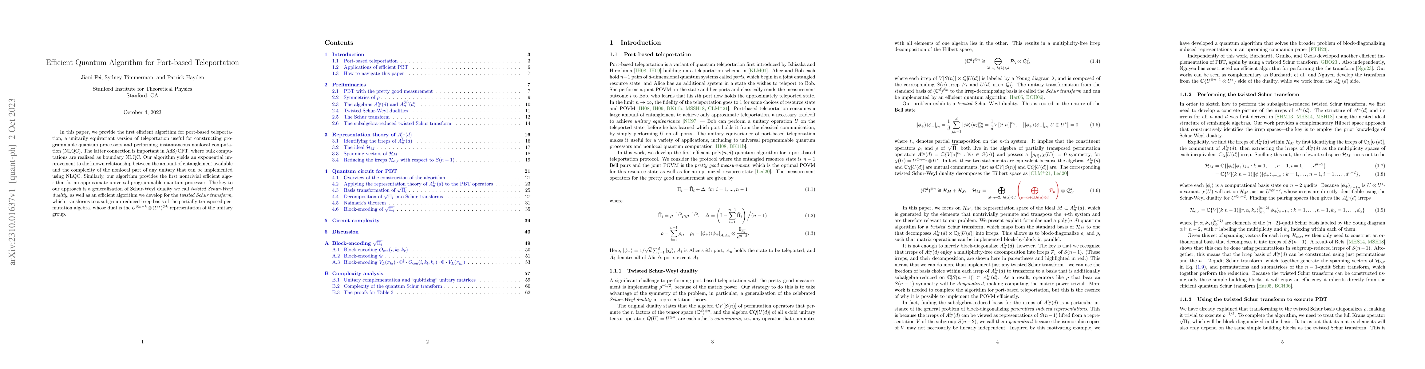 Thumbnail for Efficient Quantum Algorithm for Port-based Teleportation