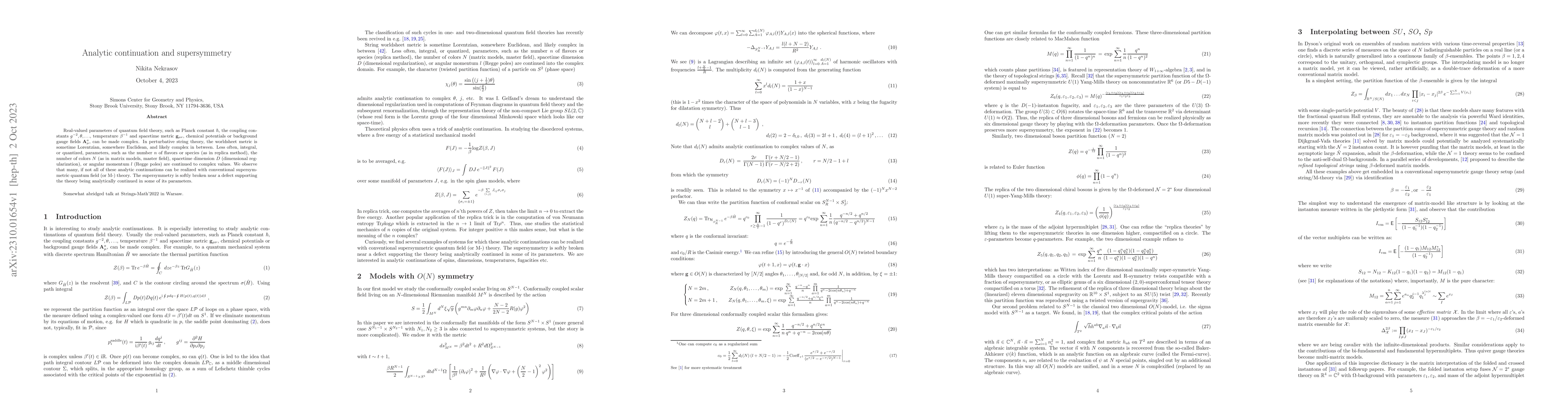 Thumbnail for Analytic continuation and supersymmetry