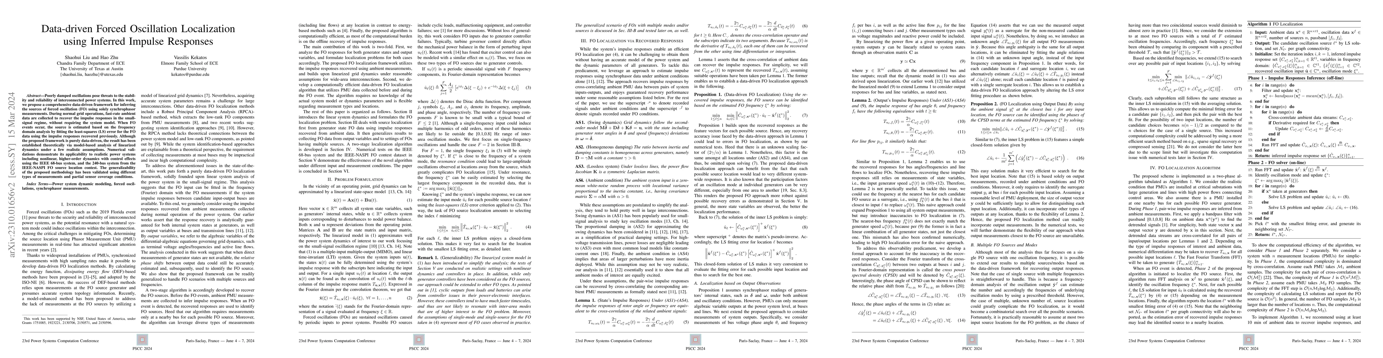 Thumbnail for Data-driven Forced Oscillation Localization using Inferred Impulse
  Responses