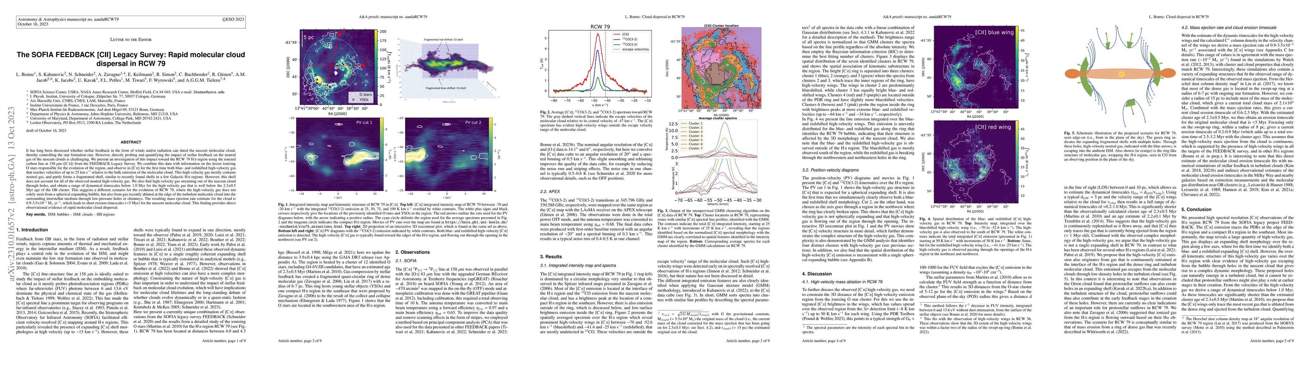 Thumbnail for The SOFIA FEEDBACK Legacy Survey: Rapid molecular cloud dispersal in RCW
  79