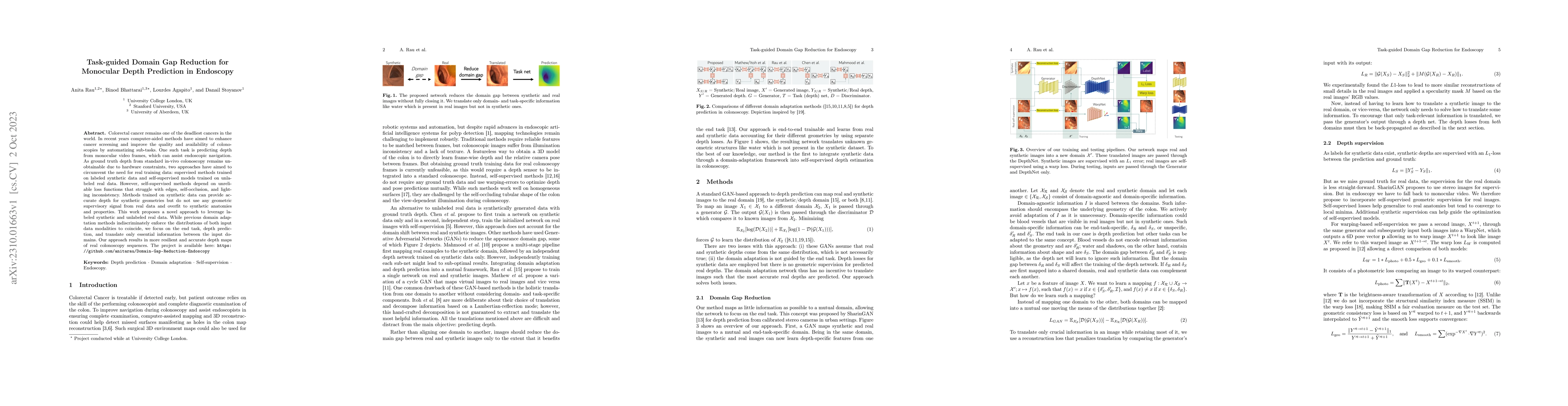 Thumbnail for Task-guided Domain Gap Reduction for Monocular Depth Prediction in
  Endoscopy