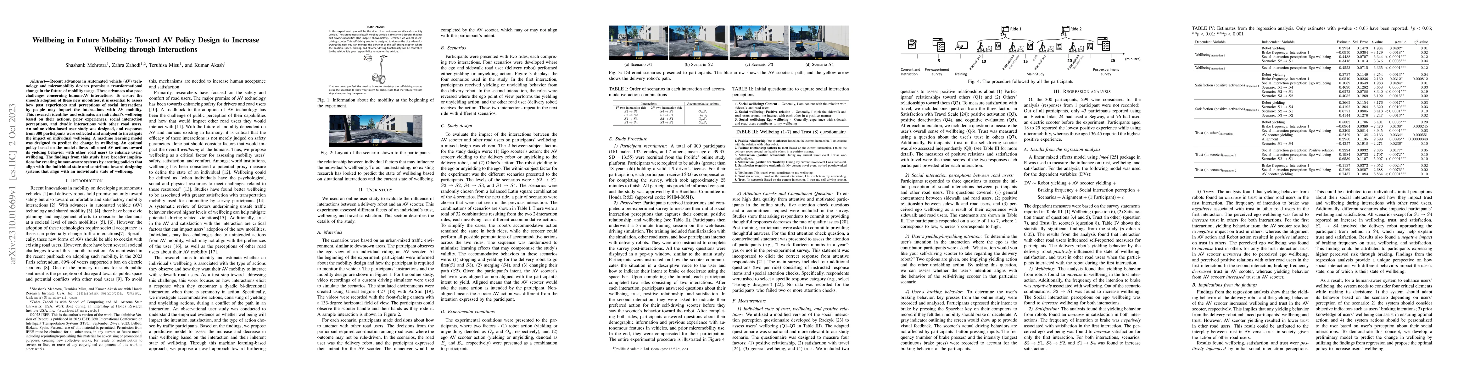 Thumbnail for Wellbeing in Future Mobility: Toward AV Policy Design to Increase
  Wellbeing through Interactions