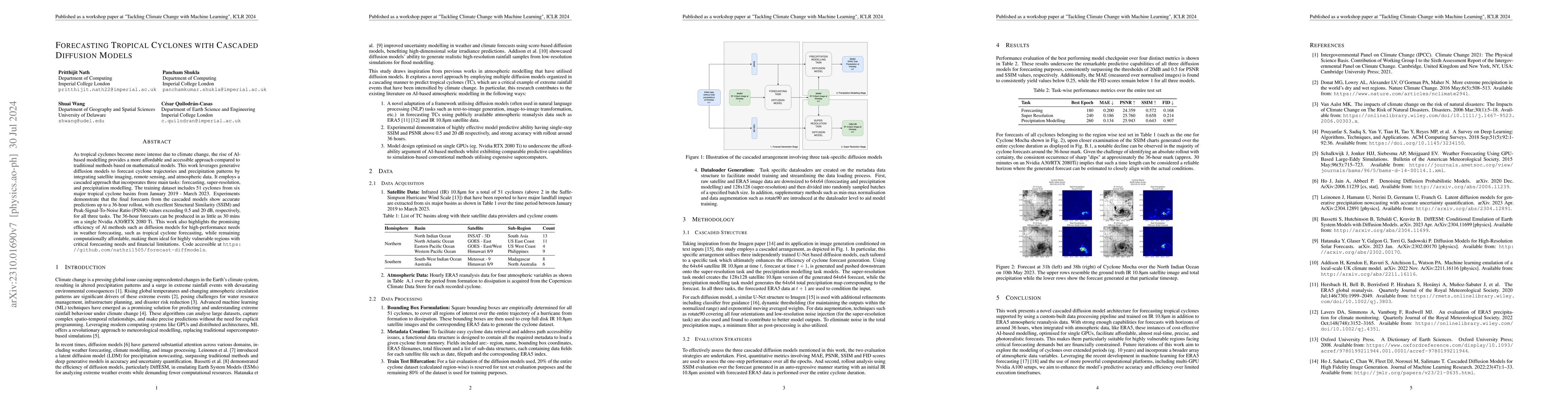 Thumbnail for Forecasting Tropical Cyclones with Cascaded Diffusion Models
