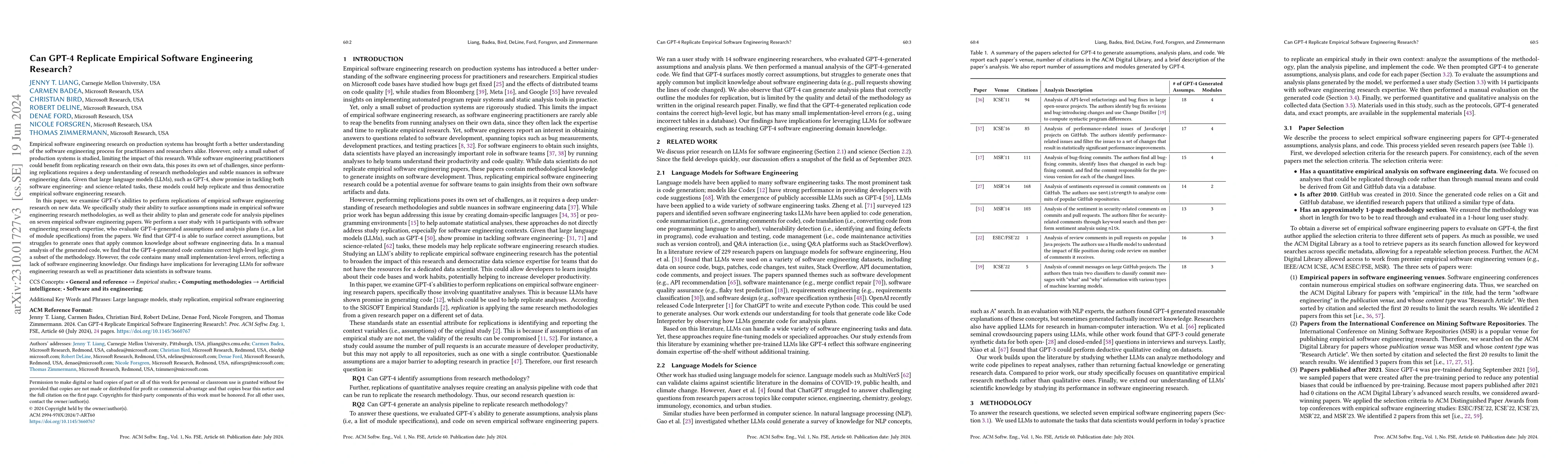 Thumbnail for Can GPT-4 Replicate Empirical Software Engineering Research?